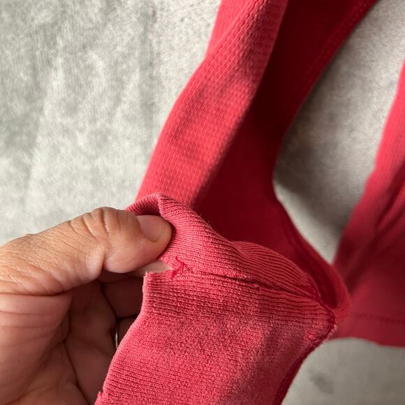Aeropostale Vintage Y2k Thermal Waffle Henley Mens Size Large Red - Picture 9 of 9
